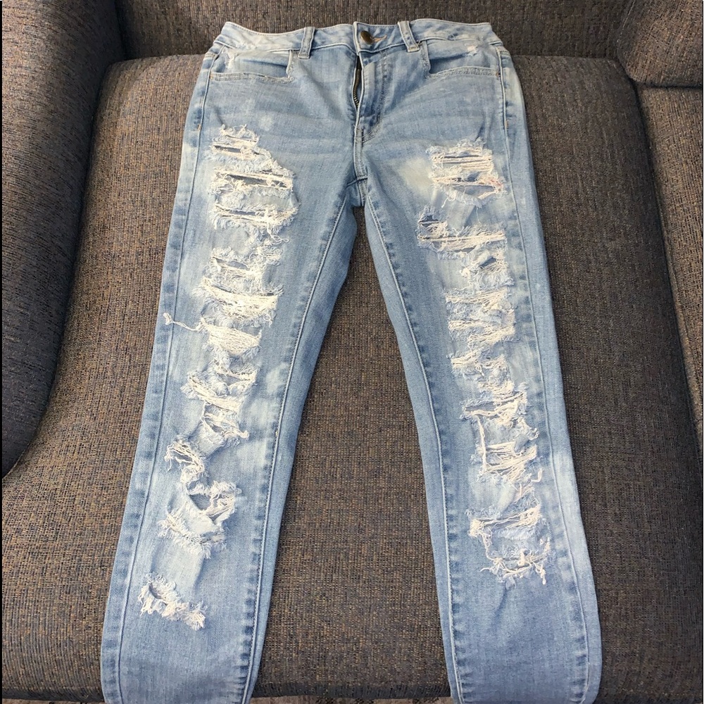 American Eagle Destructed Jeans - 32” inseam.